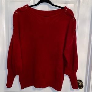 Red Puff Sleeve Sweater